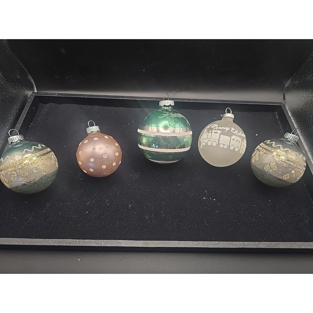 5‎ Vintage Shiny Brite Christmas Bulbs - USA. 25U